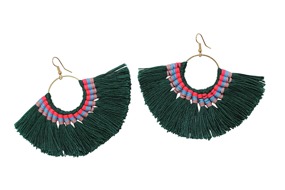 Crystal Tassel Green Fashion Earrings for sale | eBay